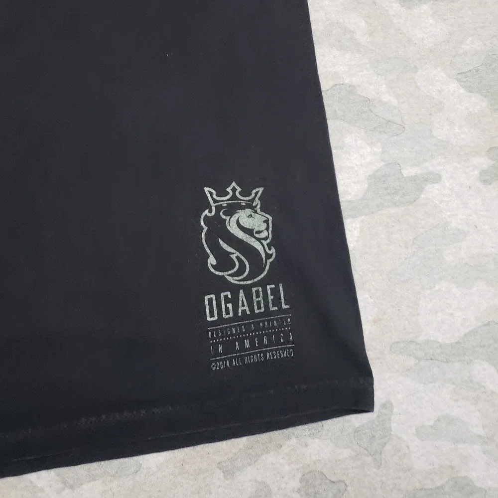 Ogabel Shirt Mens Large‎ Black Short Sleeve Snake